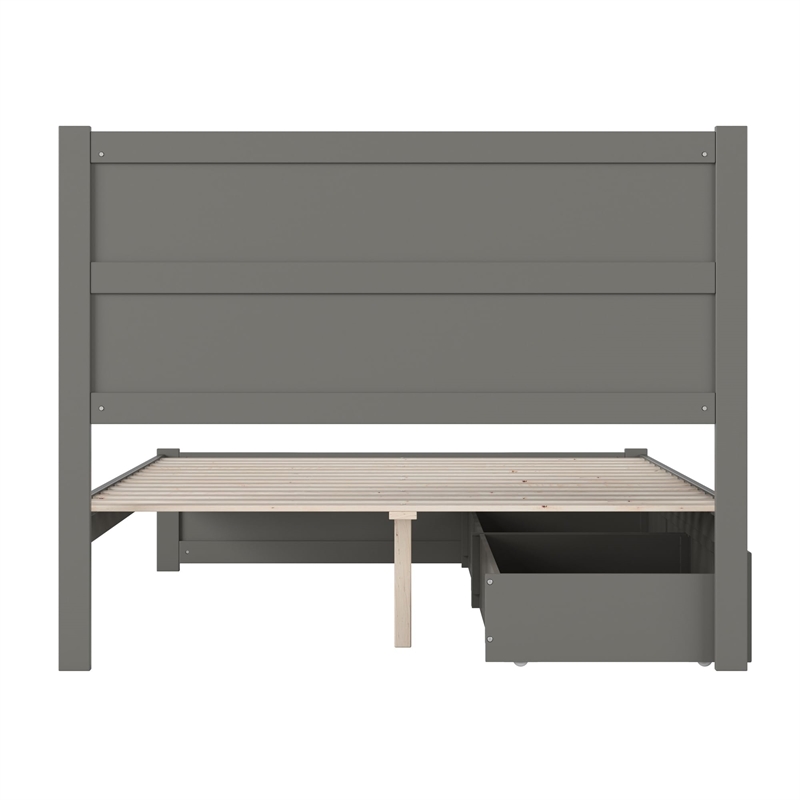 AFI NoHo Queen Wood Bed with Footboard and 2 Drawers in Espresso