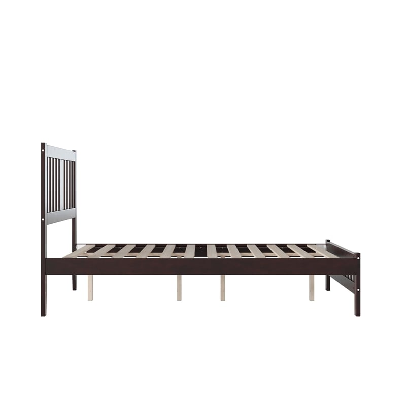 AFI Tahoe Solid Wood Twin Platform Bed with Footboard in Espresso