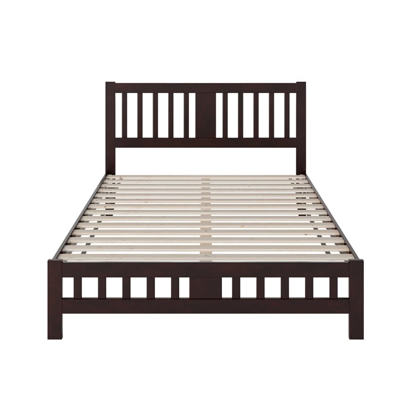 AFI Tahoe Solid Wood Queen Platform Bed with Footboard in Espresso