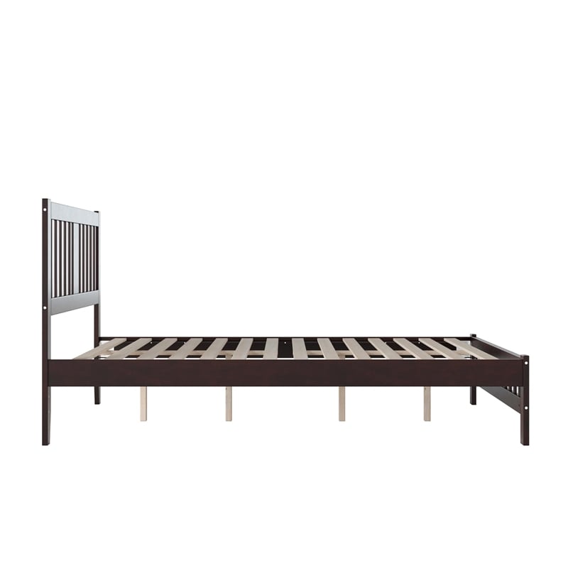 AFI Tahoe Solid Wood Queen Platform Bed with Footboard in Espresso