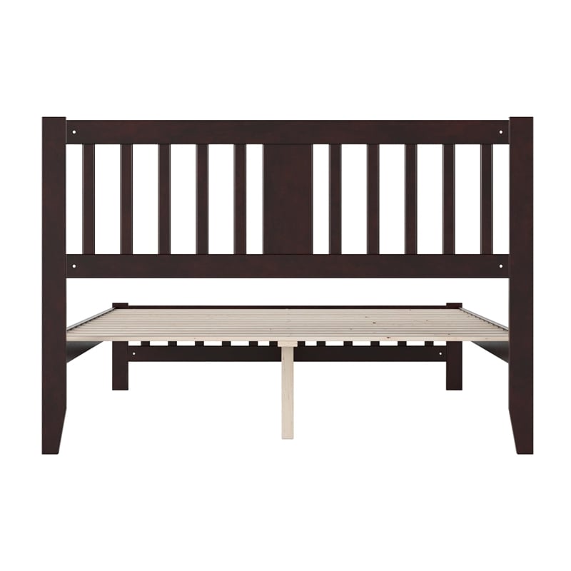 AFI Tahoe Solid Wood Queen Platform Bed with Footboard in Espresso