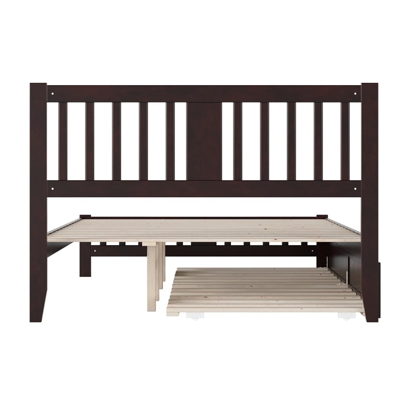 AFI Tahoe Solid Wood Queen with Footboard and Twin XL Trundle in Espresso