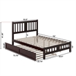 AFI Tahoe Solid Wood Twin Platform Bed with Footboard & Twin Trundle in Espresso