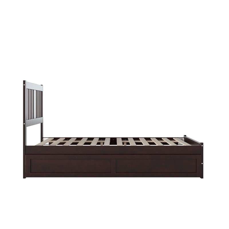 AFI Tahoe Wood Full Platform Bed with Footboard & Twin Trundle in Espresso