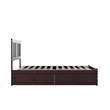 AFI Tahoe Solid Wood Twin Platform Bed with Footboard and 2 Drawers in Espresso