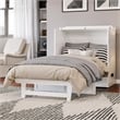 Northfield Twin XL Solid Wood Modern Murphy Bed Chest with Mattress in White