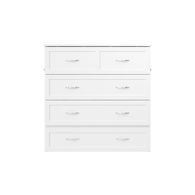 Northfield Twin XL Solid Wood Modern Murphy Bed Chest with Mattress in White