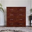 Northfield Twin XL Solid Wood Modern Murphy Bed Chest with Mattress in Walnut
