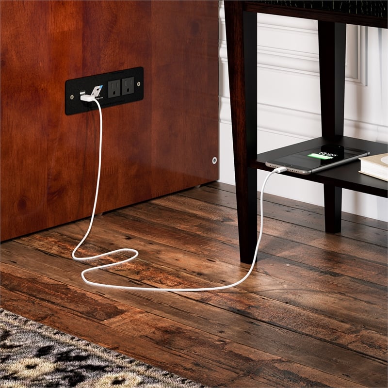 Northfield Twin XL Solid Wood Modern Murphy Bed Chest with Mattress in Walnut