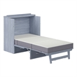 Northfield Twin XL Solid Wood Modern Murphy Bed Chest with Mattress in Driftwood