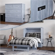 Northfield Twin XL Solid Wood Modern Murphy Bed Chest with Mattress in Driftwood