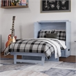 Northfield Twin XL Solid Wood Modern Murphy Bed Chest with Mattress in Driftwood