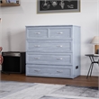 Northfield Twin XL Solid Wood Modern Murphy Bed Chest with Mattress in Driftwood