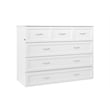 Northfield Full Solid Wood Modern Murphy Bed Chest with Mattress in White