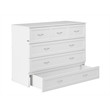 Northfield Full Solid Wood Modern Murphy Bed Chest with Mattress in White