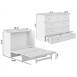 Northfield Full Solid Wood Modern Murphy Bed Chest with Mattress in White