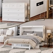 Northfield Full Solid Wood Modern Murphy Bed Chest with Mattress in White