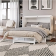 Northfield Full Solid Wood Modern Murphy Bed Chest with Mattress in White