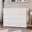 Northfield Full Solid Wood Modern Murphy Bed Chest with Mattress in White