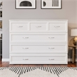 Northfield Full Solid Wood Modern Murphy Bed Chest with Mattress in White