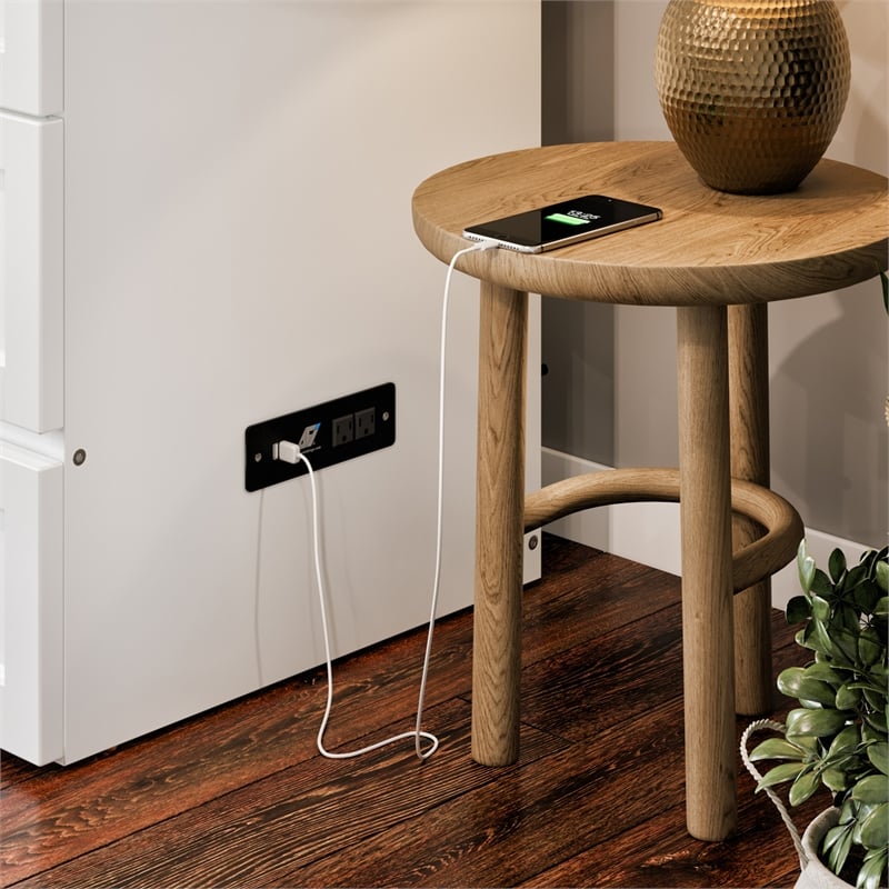 Northfield Full Solid Wood Modern Murphy Bed Chest with Mattress in White