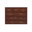 Northfield Full Solid Wood Modern Murphy Bed Chest with Mattress in Walnut