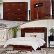 Northfield Full Solid Wood Modern Murphy Bed Chest with Mattress in Walnut