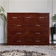 Northfield Full Solid Wood Modern Murphy Bed Chest with Mattress in Walnut