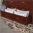 Northfield Full Solid Wood Modern Murphy Bed Chest with Mattress in Walnut
