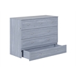 Northfield Full Solid Wood Modern Murphy Bed Chest with Mattress in Driftwood
