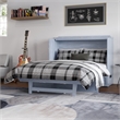Northfield Full Solid Wood Modern Murphy Bed Chest with Mattress in Driftwood