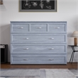 Northfield Full Solid Wood Modern Murphy Bed Chest with Mattress in Driftwood