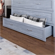 Northfield Full Solid Wood Modern Murphy Bed Chest with Mattress in Driftwood