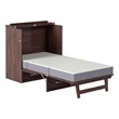 Northfield Twin XL Solid Wood Modern Murphy Bed Chest with Mattress Burnt Amber