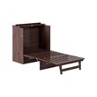 Northfield Twin XL Solid Wood Modern Murphy Bed Chest with Mattress Burnt Amber