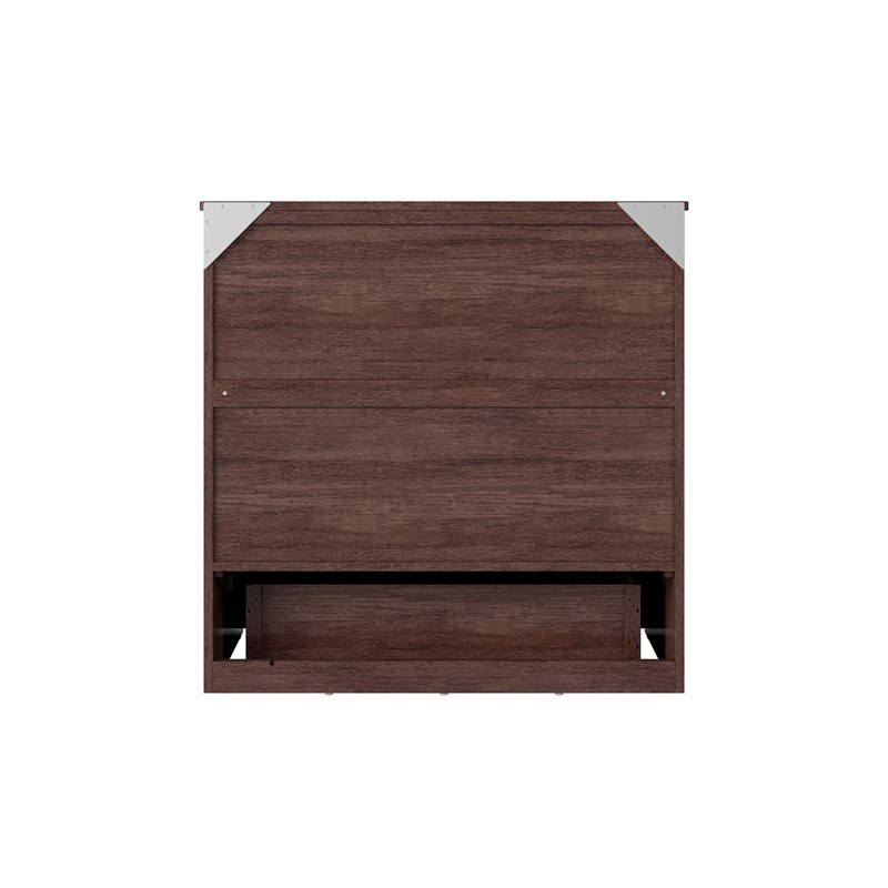 Northfield Twin XL Solid Wood Modern Murphy Bed Chest with Mattress Burnt Amber