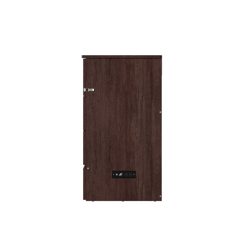 Northfield Twin XL Solid Wood Modern Murphy Bed Chest with Mattress Burnt Amber