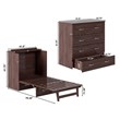 Northfield Twin XL Solid Wood Modern Murphy Bed Chest with Mattress Burnt Amber
