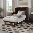 Northfield Twin XL Solid Wood Modern Murphy Bed Chest with Mattress Burnt Amber