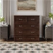 Northfield Twin XL Solid Wood Modern Murphy Bed Chest with Mattress Burnt Amber