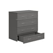 Northfield Twin XL Solid Wood Modern Murphy Bed Chest with Mattress in Gray