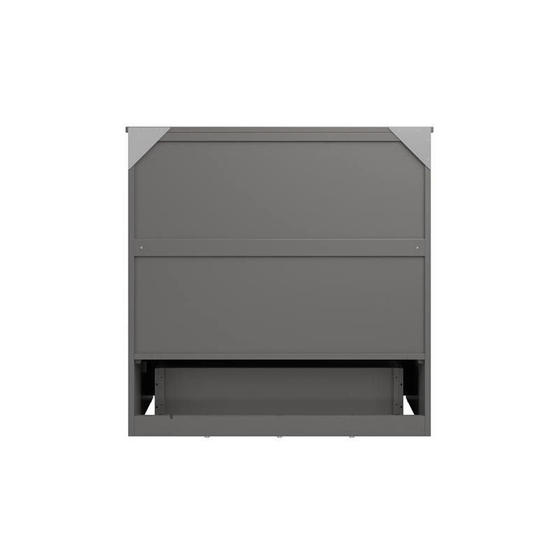 Northfield Twin XL Solid Wood Modern Murphy Bed Chest with Mattress in Gray