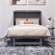 Northfield Twin XL Solid Wood Modern Murphy Bed Chest with Mattress in Gray