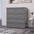 Northfield Twin XL Solid Wood Modern Murphy Bed Chest with Mattress in Gray