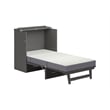 Northfield Twin XL Solid Wood Modern Murphy Bed Chest with Mattress in Gray
