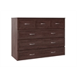 Northfield Full Solid Wood Modern Murphy Bed Chest with Mattress in Burnt Amber