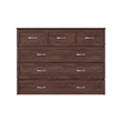 Northfield Full Solid Wood Modern Murphy Bed Chest with Mattress in Burnt Amber