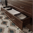 Northfield Full Solid Wood Modern Murphy Bed Chest with Mattress in Burnt Amber