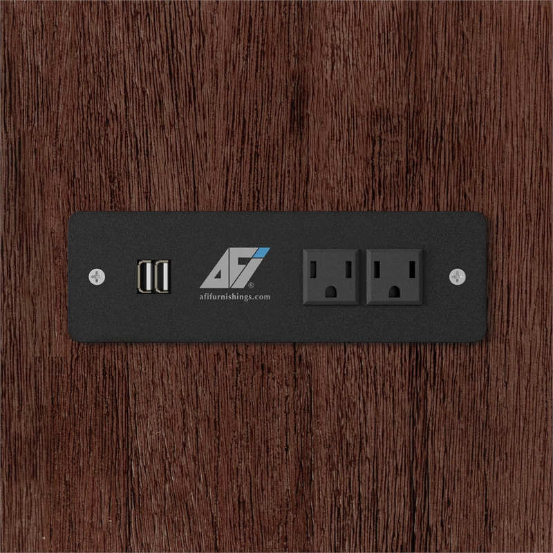 Northfield Full Solid Wood Modern Murphy Bed Chest with Mattress in Burnt Amber