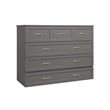 Northfield Full Solid Wood Modern Murphy Bed Chest with Mattress in Gray
